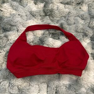 Red halter bra
